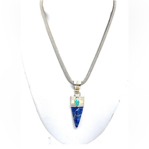 Sterling Lapis Lazuli and Turquoise Necklace